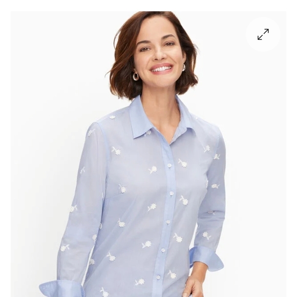 Talbots Tops - Talbots Nwt Daisy Embroidered Top-M